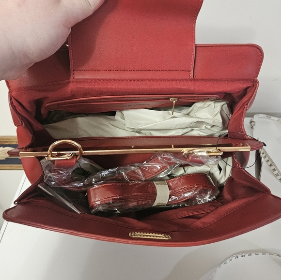 NWT! Badgley Mischka Quilted Red Mini Tote! - Picture 6 of 9